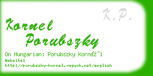 kornel porubszky business card